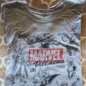 Sketchbook style Marvel Villains tee